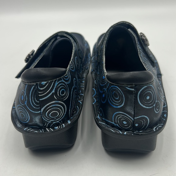 ALEGRIA DEN WOMEN SIZE 37 CLOGS LEATHER NAVY BLUE - Picture 3 of 11